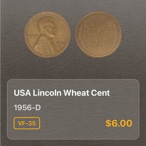 1956-D USA Lincoln Wheat Cent